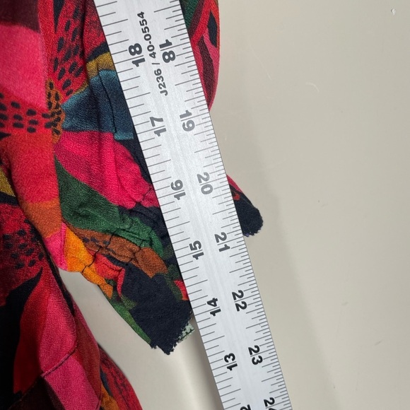 Farm Rio Black Banana Sky Mini Dress Sz S Puff Sleeve Tiered Flowy Beaded Beach - Picture 12 of 16